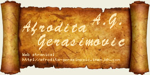 Afrodita Gerasimović vizit kartica